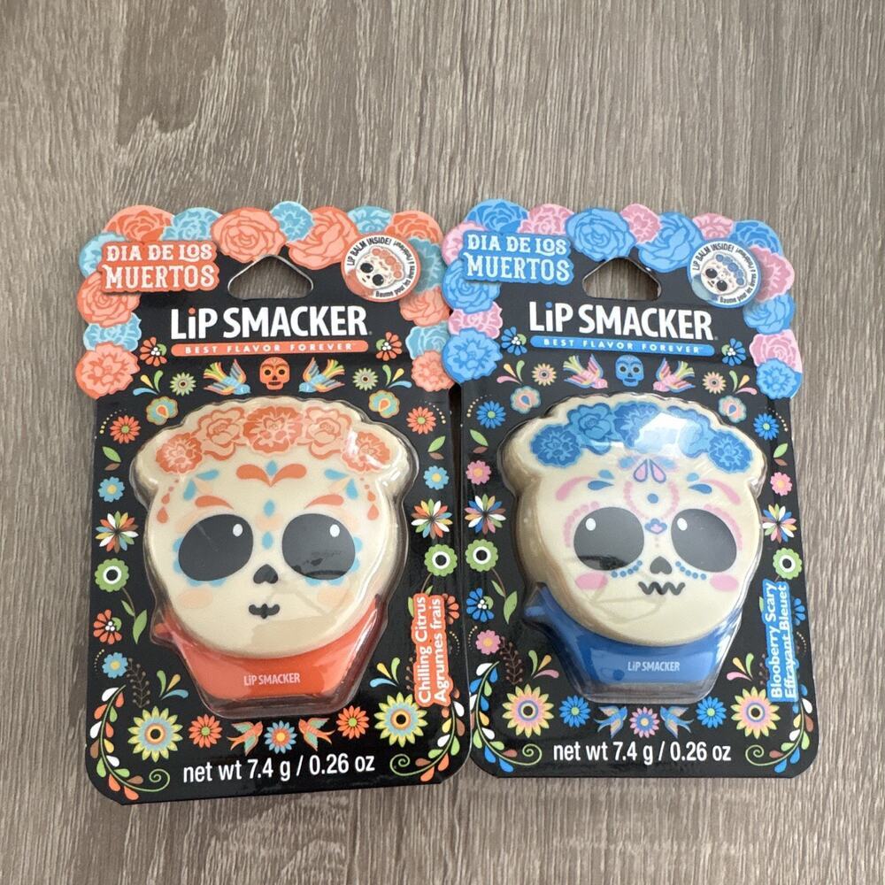 Lip Smacker Dia de los Muertos Lip Balm Set 0.26 oz Chilling Citrus & Blueberry